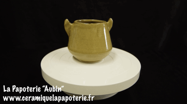 Une tasse chat dont le nom est "Aubin" - vue de dos