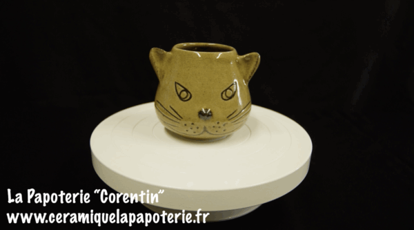 Une tasse chat dont le nom est "Corentin" - vue de face